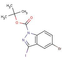 459133-68-7 tert-butyl 5-bromo-3-iodoindazole-1-carboxylate chemical structure