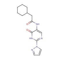 1343458-80-9 2-cyclohexyl-N-(6-oxo-2-pyrazol-1-yl-1H-pyrimidin-5-yl)acetamide chemical structure