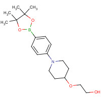 1415794-29-4 2-[1-[4-(4,4,5,5-tetramethyl-1,3,2-dioxaborolan-2-yl)phenyl]piperidin-4-yl]oxyethanol chemical structure