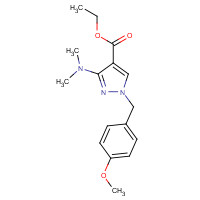 1235314-17-6 ethyl 3-(dimethylamino)-1-[(4-methoxyphenyl)methyl]pyrazole-4-carboxylate chemical structure