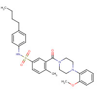 721888-90-0 N-(4-butylphenyl)-3-[4-(2-methoxyphenyl)piperazine-1-carbonyl]-4-methylbenzenesulfonamide chemical structure