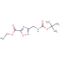 612511-76-9 ethyl 3-[[(2-methylpropan-2-yl)oxycarbonylamino]methyl]-1,2,4-oxadiazole-5-carboxylate chemical structure