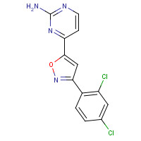 264256-44-2 4-[3-(2,4-dichlorophenyl)-1,2-oxazol-5-yl]pyrimidin-2-amine chemical structure