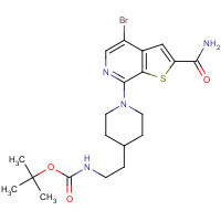 1431412-35-9 tert-butyl N-[2-[1-(4-bromo-2-carbamoylthieno[2,3-c]pyridin-7-yl)piperidin-4-yl]ethyl]carbamate chemical structure