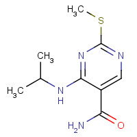 1403864-75-4 2-methylsulfanyl-4-(propan-2-ylamino)pyrimidine-5-carboxamide chemical structure
