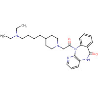 123548-16-3 11-[2-[4-[4-(diethylamino)butyl]piperidin-1-yl]acetyl]-5H-pyrido[2,3-b][1,4]benzodiazepin-6-one chemical structure