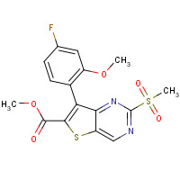 1462950-09-9 methyl 7-(4-fluoro-2-methoxyphenyl)-2-methylsulfonylthieno[3,2-d]pyrimidine-6-carboxylate chemical structure