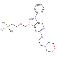 1400989-93-6 N-(2-morpholin-4-ylethyl)-3-phenyl-1-(2-trimethylsilylethoxymethyl)pyrazolo[3,4-d]pyrimidin-6-amine chemical structure