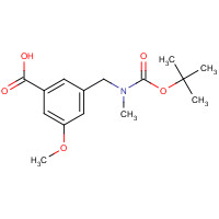 1552310-81-2 3-methoxy-5-[[methyl-[(2-methylpropan-2-yl)oxycarbonyl]amino]methyl]benzoic acid chemical structure