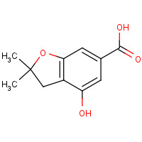 169130-42-1 4-hydroxy-2,2-dimethyl-3H-1-benzofuran-6-carboxylic acid chemical structure