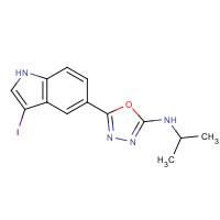 1401349-66-3 5-(3-iodo-1H-indol-5-yl)-N-propan-2-yl-1,3,4-oxadiazol-2-amine chemical structure