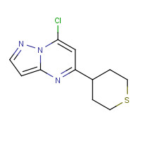 1260105-87-0 7-chloro-5-(thian-4-yl)pyrazolo[1,5-a]pyrimidine chemical structure