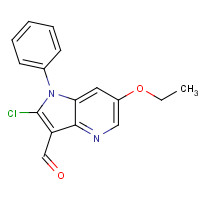 1175015-97-0 2-chloro-6-ethoxy-1-phenylpyrrolo[3,2-b]pyridine-3-carbaldehyde chemical structure
