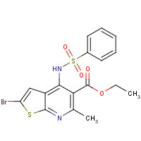 1312594-93-6 ethyl 4-(benzenesulfonamido)-2-bromo-6-methylthieno[2,3-b]pyridine-5-carboxylate chemical structure