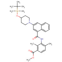 1529761-42-9 methyl 3-[[3-[4-[tert-butyl(dimethyl)silyl]oxypiperidin-1-yl]naphthalene-1-carbonyl]amino]-2,4-dimethylbenzoate chemical structure