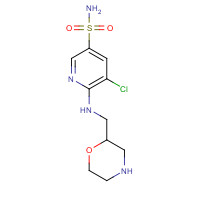 1257050-41-1 5-chloro-6-(morpholin-2-ylmethylamino)pyridine-3-sulfonamide chemical structure