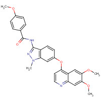 862178-87-8 N-[6-(6,7-dimethoxyquinolin-4-yl)oxy-1-methylindazol-3-yl]-4-methoxybenzamide chemical structure