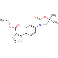 391248-22-9 ethyl 5-[4-[(2-methylpropan-2-yl)oxycarbonylamino]phenyl]-1,3-oxazole-4-carboxylate chemical structure