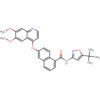 861877-38-5 N-(5-tert-butyl-1,2-oxazol-3-yl)-6-(6,7-dimethoxyquinolin-4-yl)oxynaphthalene-1-carboxamide chemical structure