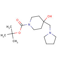 1038351-56-2 tert-butyl 4-hydroxy-4-(pyrrolidin-1-ylmethyl)piperidine-1-carboxylate chemical structure