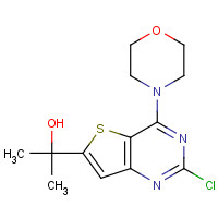 1033743-25-7 2-(2-chloro-4-morpholin-4-ylthieno[3,2-d]pyrimidin-6-yl)propan-2-ol chemical structure
