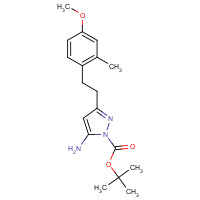 1035270-99-5 tert-butyl 5-amino-3-[2-(4-methoxy-2-methylphenyl)ethyl]pyrazole-1-carboxylate chemical structure