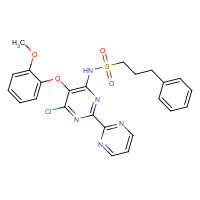 218601-34-4 N-[6-chloro-5-(2-methoxyphenoxy)-2-pyrimidin-2-ylpyrimidin-4-yl]-3-phenylpropane-1-sulfonamide chemical structure