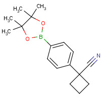 1245831-55-3 1-[4-(4,4,5,5-tetramethyl-1,3,2-dioxaborolan-2-yl)phenyl]cyclobutane-1-carbonitrile chemical structure