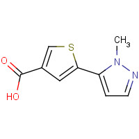 1044851-90-2 5-(2-methylpyrazol-3-yl)thiophene-3-carboxylic acid chemical structure