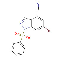 1245464-68-9 1-(benzenesulfonyl)-6-bromoindazole-4-carbonitrile chemical structure
