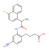 402473-54-5 4-[4-cyano-2-[2-(4-fluoronaphthalen-1-yl)propanoylamino]phenyl]butanoic acid chemical structure