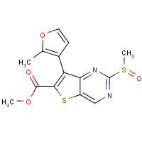1462950-38-4 methyl 7-(2-methylfuran-3-yl)-2-methylsulfinylthieno[3,2-d]pyrimidine-6-carboxylate chemical structure