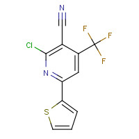 286430-58-8 2-chloro-6-thiophen-2-yl-4-(trifluoromethyl)pyridine-3-carbonitrile chemical structure