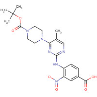 1538605-54-7 4-[[5-methyl-4-[4-[(2-methylpropan-2-yl)oxycarbonyl]piperazin-1-yl]pyrimidin-2-yl]amino]-3-nitrobenzoic acid chemical structure