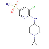 1228876-11-6 5-chloro-6-[(1-cyclopropylpiperidin-4-yl)amino]pyridine-3-sulfonamide chemical structure