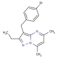 1401728-63-9 3-[(4-bromophenyl)methyl]-2-ethyl-5,7-dimethylpyrazolo[1,5-a]pyrimidine chemical structure