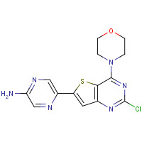1038918-22-7 5-(2-chloro-4-morpholin-4-ylthieno[3,2-d]pyrimidin-6-yl)pyrazin-2-amine chemical structure