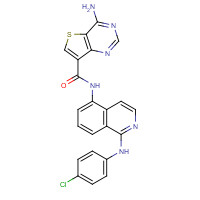 1446111-97-2 4-amino-N-[1-(4-chloroanilino)isoquinolin-5-yl]thieno[3,2-d]pyrimidine-7-carboxamide chemical structure