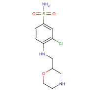 1257050-34-2 3-chloro-4-(morpholin-2-ylmethylamino)benzenesulfonamide chemical structure