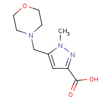 1198439-06-3 1-methyl-5-(morpholin-4-ylmethyl)pyrazole-3-carboxylic acid chemical structure