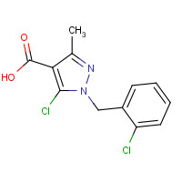 956374-18-8 5-chloro-1-[(2-chlorophenyl)methyl]-3-methylpyrazole-4-carboxylic acid chemical structure