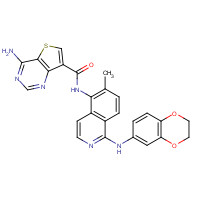 1446111-61-0 4-amino-N-[1-(2,3-dihydro-1,4-benzodioxin-6-ylamino)-6-methylisoquinolin-5-yl]thieno[3,2-d]pyrimidine-7-carboxamide chemical structure