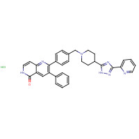 1042132-13-7 3-phenyl-2-[4-[[4-(3-pyridin-2-yl-1H-1,2,4-triazol-5-yl)piperidin-1-yl]methyl]phenyl]-6H-1,6-naphthyridin-5-one;hydrochloride chemical structure