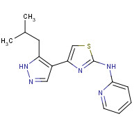 1235312-56-7 4-[5-(2-methylpropyl)-1H-pyrazol-4-yl]-N-pyridin-2-yl-1,3-thiazol-2-amine chemical structure