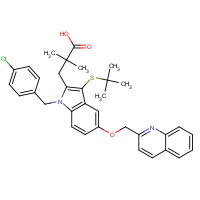 136668-42-3 3-[3-tert-butylsulfanyl-1-[(4-chlorophenyl)methyl]-5-(quinolin-2-ylmethoxy)indol-2-yl]-2,2-dimethylpropanoic acid chemical structure