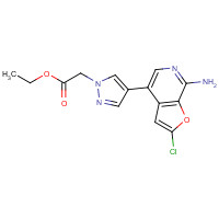 1326714-18-4 ethyl 2-[4-(7-amino-2-chlorofuro[2,3-c]pyridin-4-yl)pyrazol-1-yl]acetate chemical structure