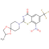 957217-65-1 2-(3-methyl-1,4-dioxa-8-azaspiro[4.5]decan-8-yl)-8-nitro-6-(trifluoromethyl)-1,3-benzothiazin-4-one chemical structure