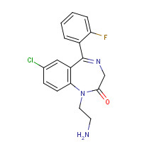 17617-59-3 1-(2-aminoethyl)-7-chloro-5-(2-fluorophenyl)-3H-1,4-benzodiazepin-2-one chemical structure
