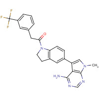 1337531-36-8 1-[5-(4-amino-7-methylpyrrolo[2,3-d]pyrimidin-5-yl)-2,3-dihydroindol-1-yl]-2-[3-(trifluoromethyl)phenyl]ethanone chemical structure