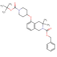1430564-02-5 benzyl 3,3-dimethyl-5-[1-[(2-methylpropan-2-yl)oxycarbonyl]piperidin-4-yl]oxy-1,4-dihydroisoquinoline-2-carboxylate chemical structure